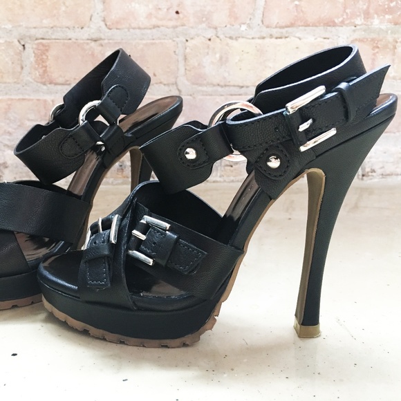 Barbara Bui Shoes - Barbara Bui Black Stiletto Strappy Buckle Heel 6.5